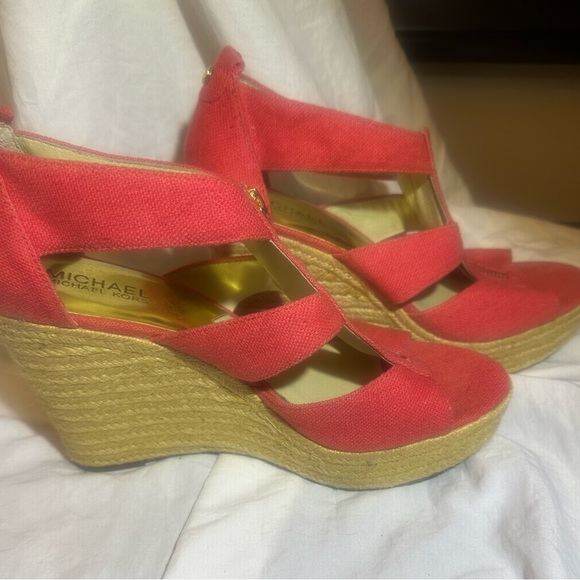 Michael Kors Red Wedge Sandals - Picture 2 of 6